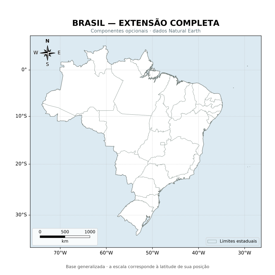 Brazil with optional map components